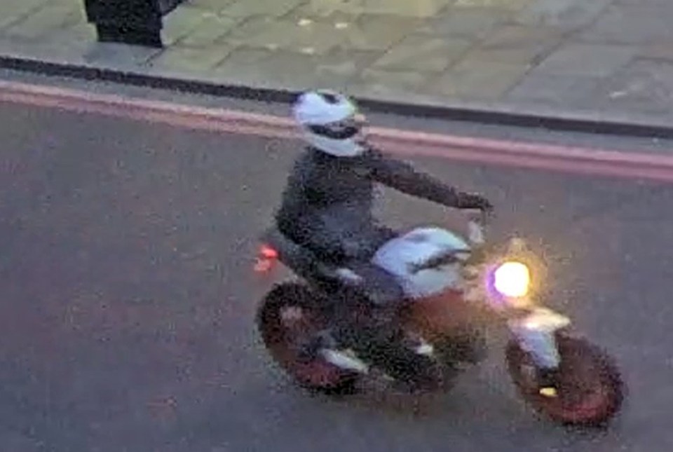 CCTV footage showed the moment a gunman on a motorbike fired shots