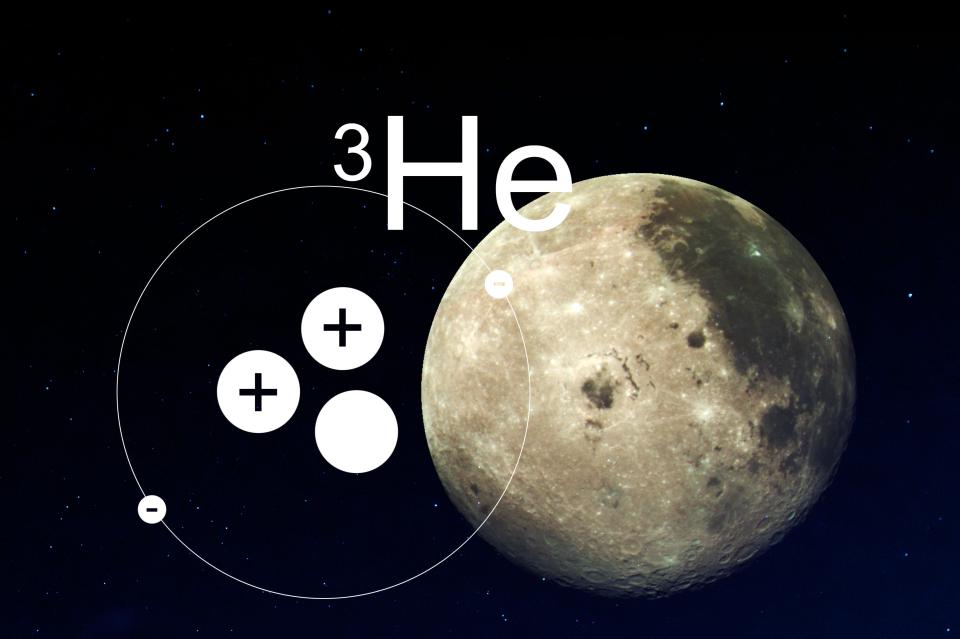 While Helium-3 is a rare isotope on Earth, much less common than its Helium-4 sibling, it is abundant on the Moon