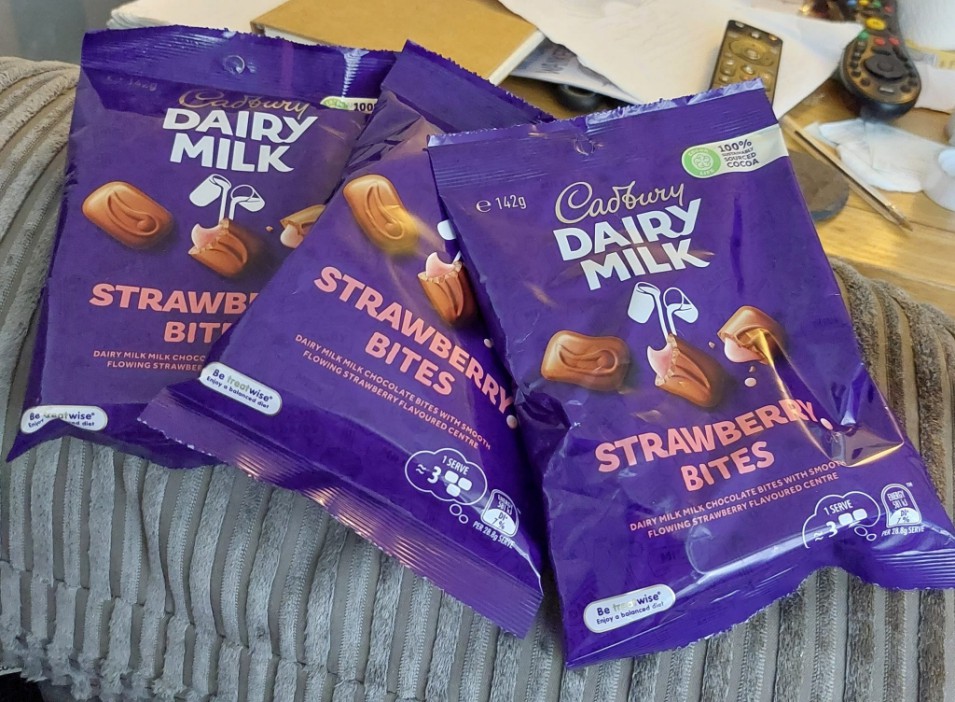 The supermarket is now stocking Cadbury strawberry bites