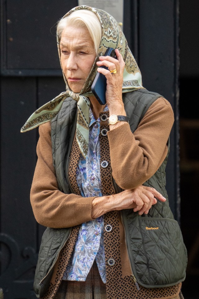 Dame Helen was pictured in costume as she prepares to play a retired spy