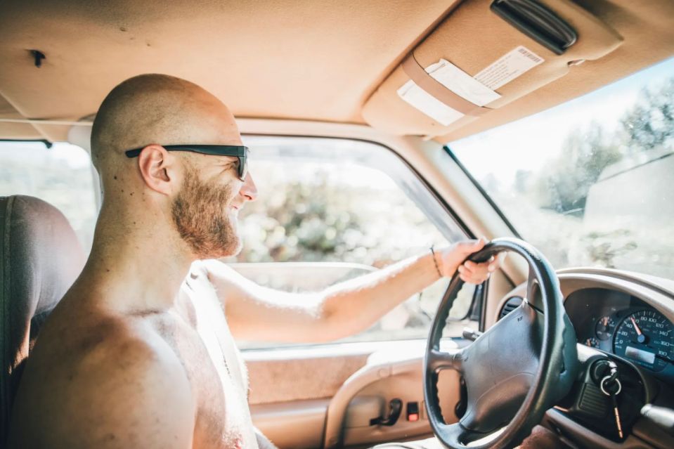 Driving shirtless is not illegal