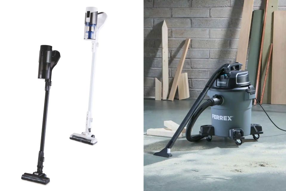 The 2-in-1 cordless vacuum (left) is £49.99 and the Wet & Dry vacuum (right) is £39.99