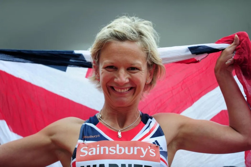 a woman with sainsbury 's written on her shirt