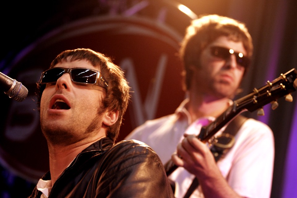 a man wearing sunglasses sings into a microphone while another man plays a guitar