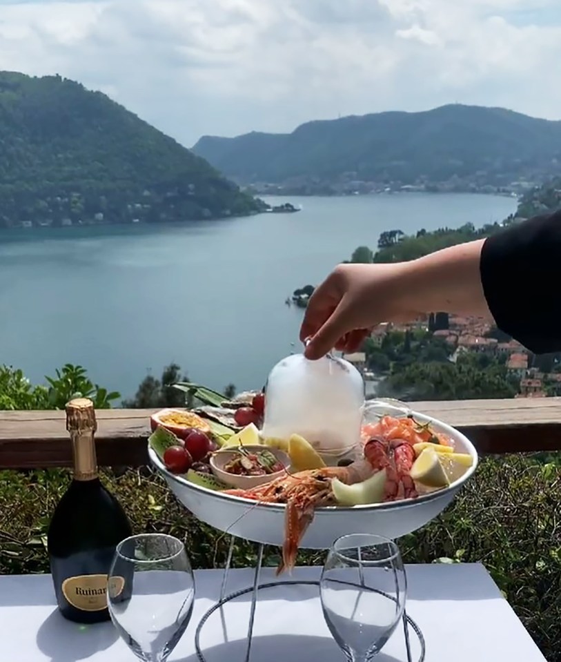 Picture shows the view from the Il Gatto Nero restaurant in Cernobbio, Italy