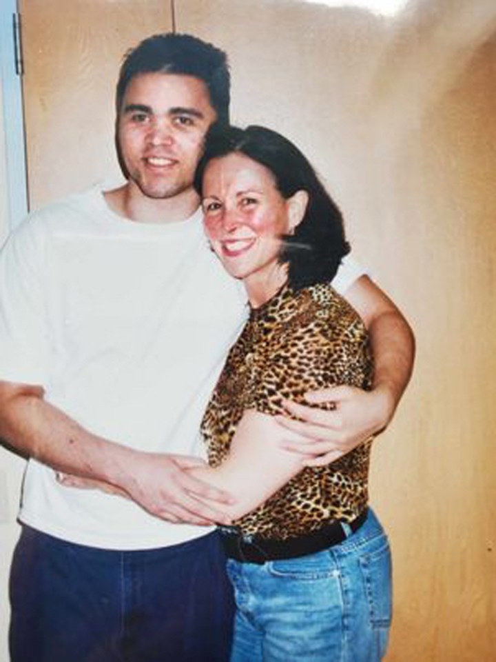 Matthew and mum, Sher Wilson pictured in 2003 following his traumatic brain injury