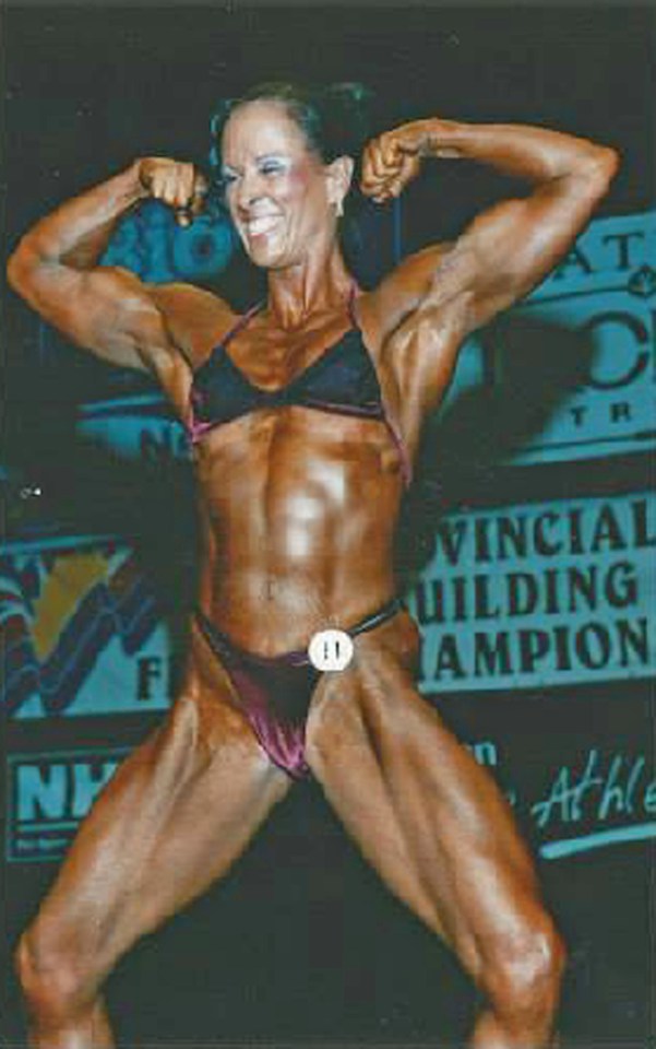 Sher pictured at her first bodybuilding competition