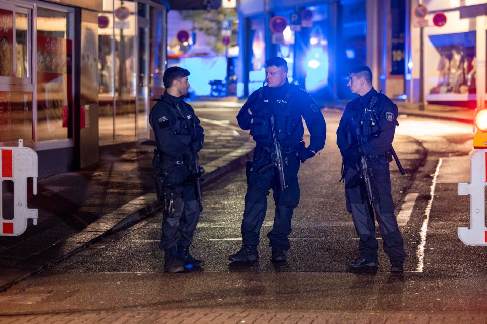 Armed cops patrolling on Friday night