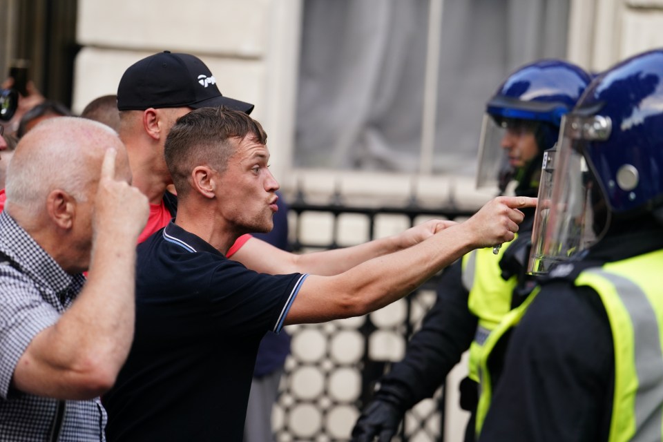 It came just hours after crowds clashed with cops near Downing Street