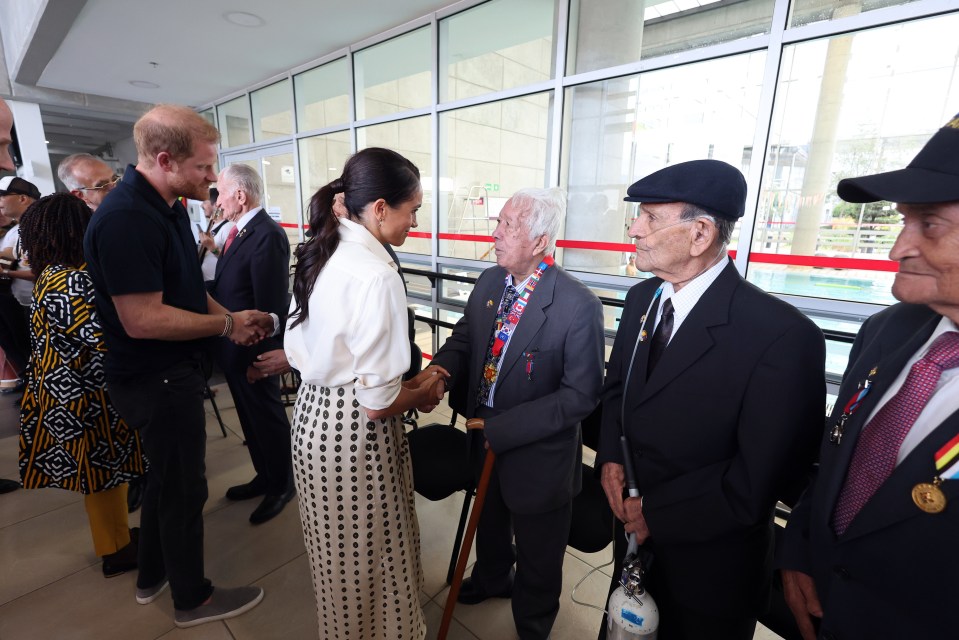 The couple made sure to spend time with war vets