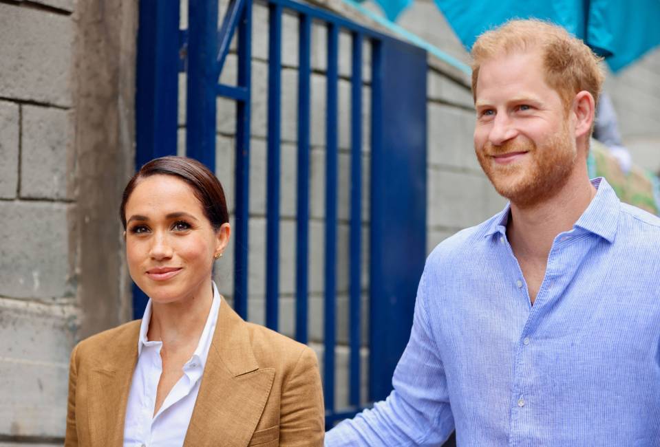 Harry and Meghan during their tour of Colombia last month