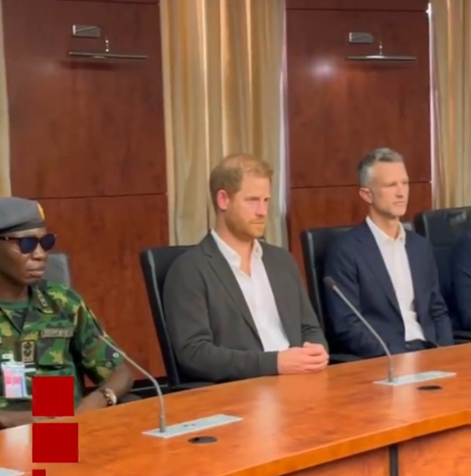 Prince Harry and Mr Kettler in Kaduna, Nigeria, at an audience with the Governor and state officials