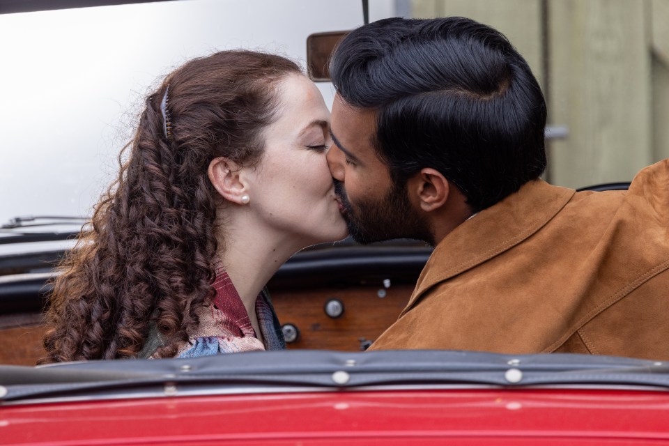 Actor Rishi Nair snogged his co-star as they filmed scenes for the next series of Grantchester