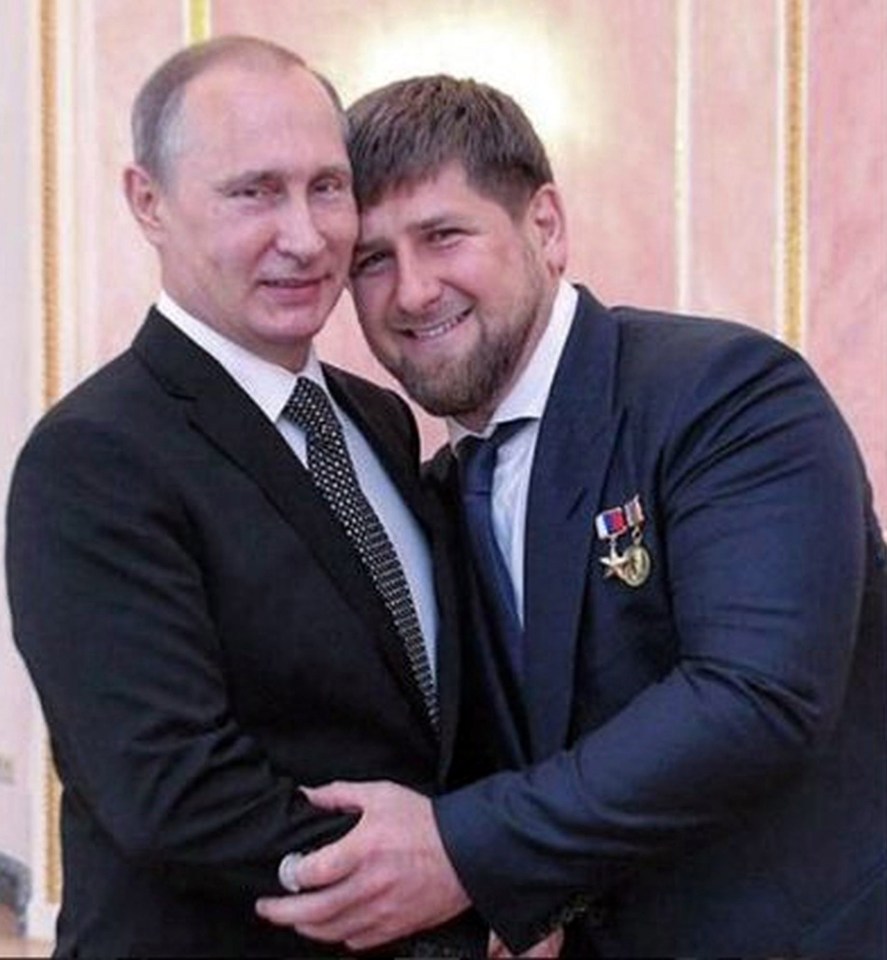 Vladimir Putin (left) and Ramzan Kadyrov (right)