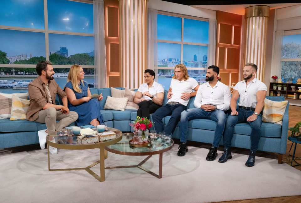 Rylan and Josie Gibson meet four of 12 hopefuls bidding to win Mr England