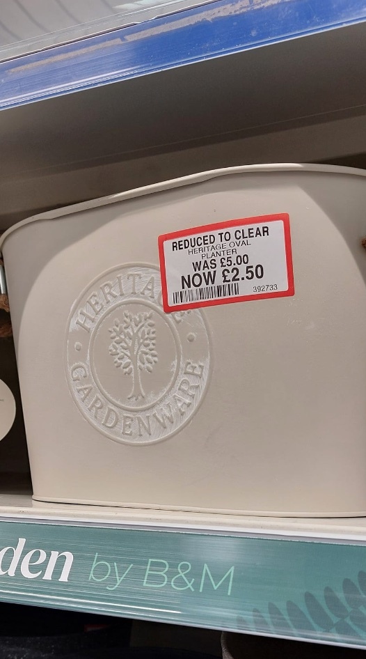 Larger pots were reduced from £5 to £2.50