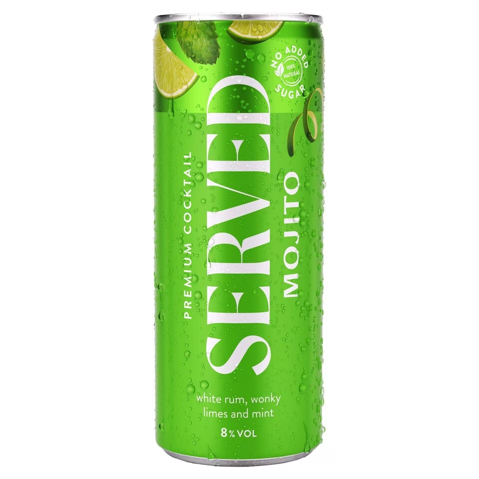 a green can of served mojito premium cocktail