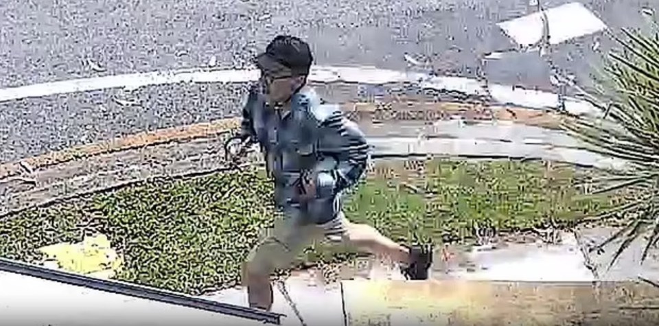 The alleged attacker was caught on CCTV fleeing the scene