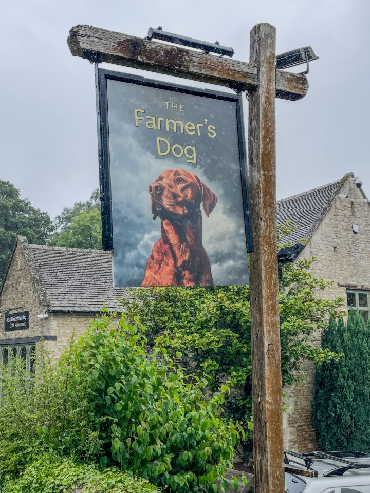 The Farmer’s Dog in Burford, also selling pub grub, is nine miles away from his farm