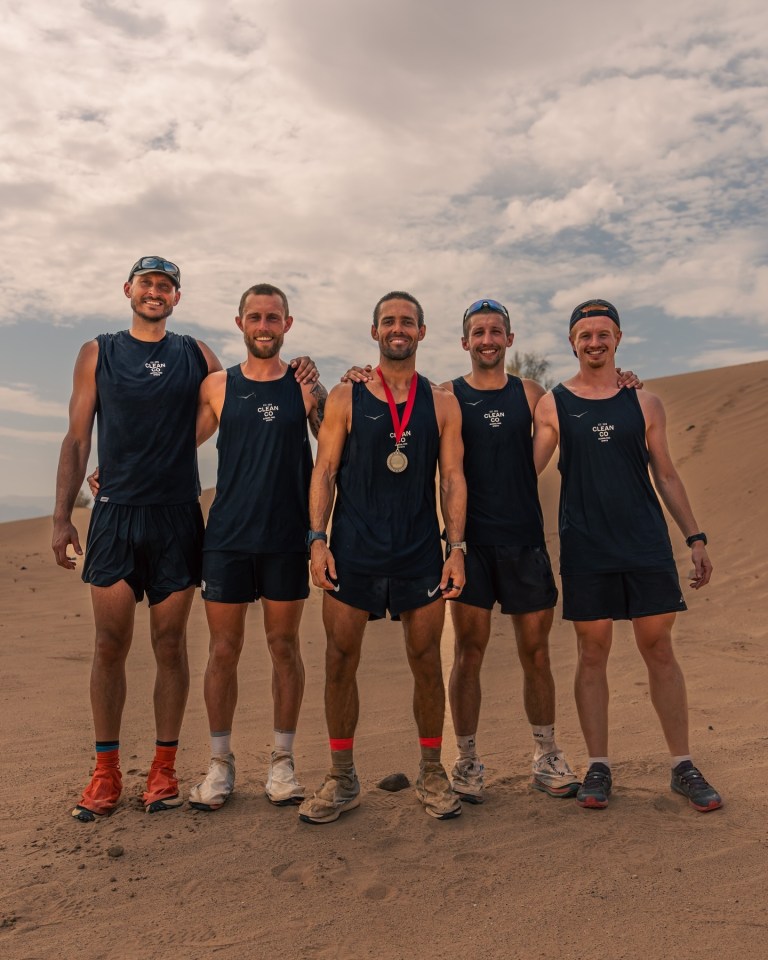 Spencer and his team were all smiles after finishing the challenge