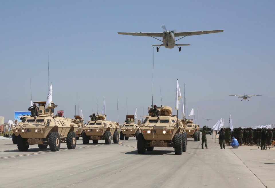 Taliban's military power on display from armoured trucks, aircraft and loyal soldiers