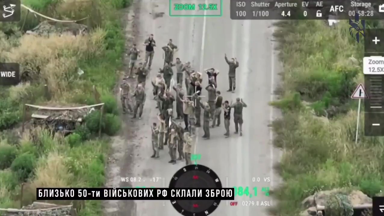 Russian soldiers surrendering their territory