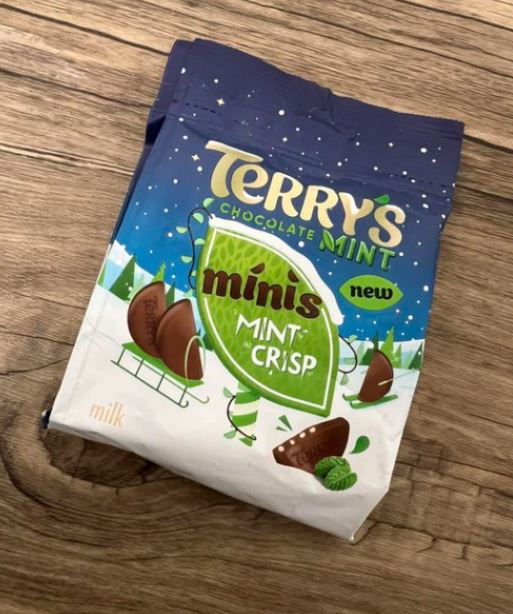 a bag of terry 's chocolate mint minis mint crisp