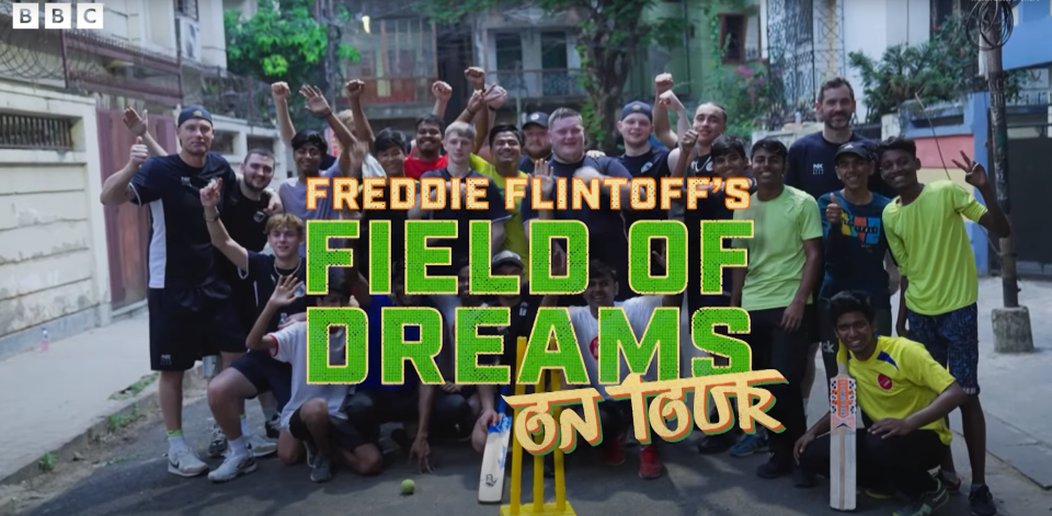 freddie flintoff 's field of dreams on tour poster