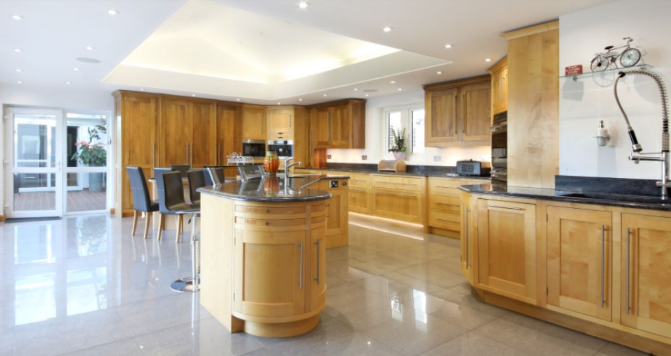 The lavish home included a huge kitchen