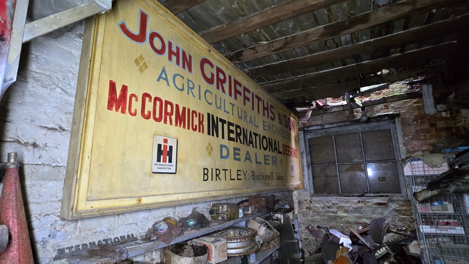 The items were found under a sign stating: "John Griffith and Sons Agricultural engineers."