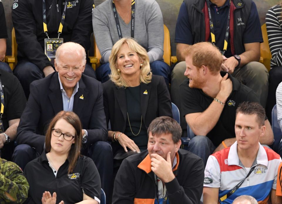 Harry with US President Joe Biden and First Lady Jill