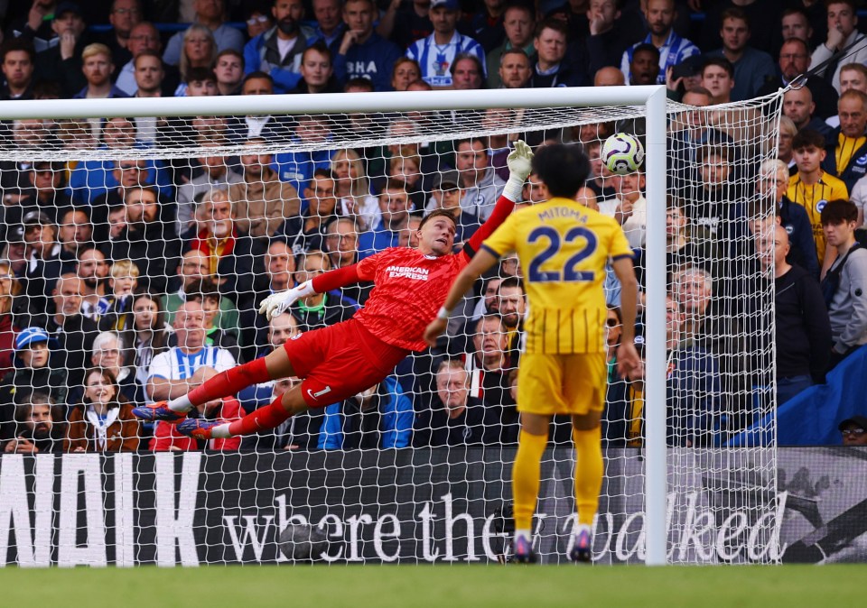 Bart Verbruggen could not keep out the free-kick