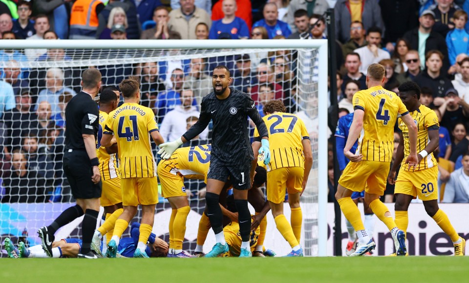 Robert Sanchez was partly to blame for both of Brighton's first-half goals