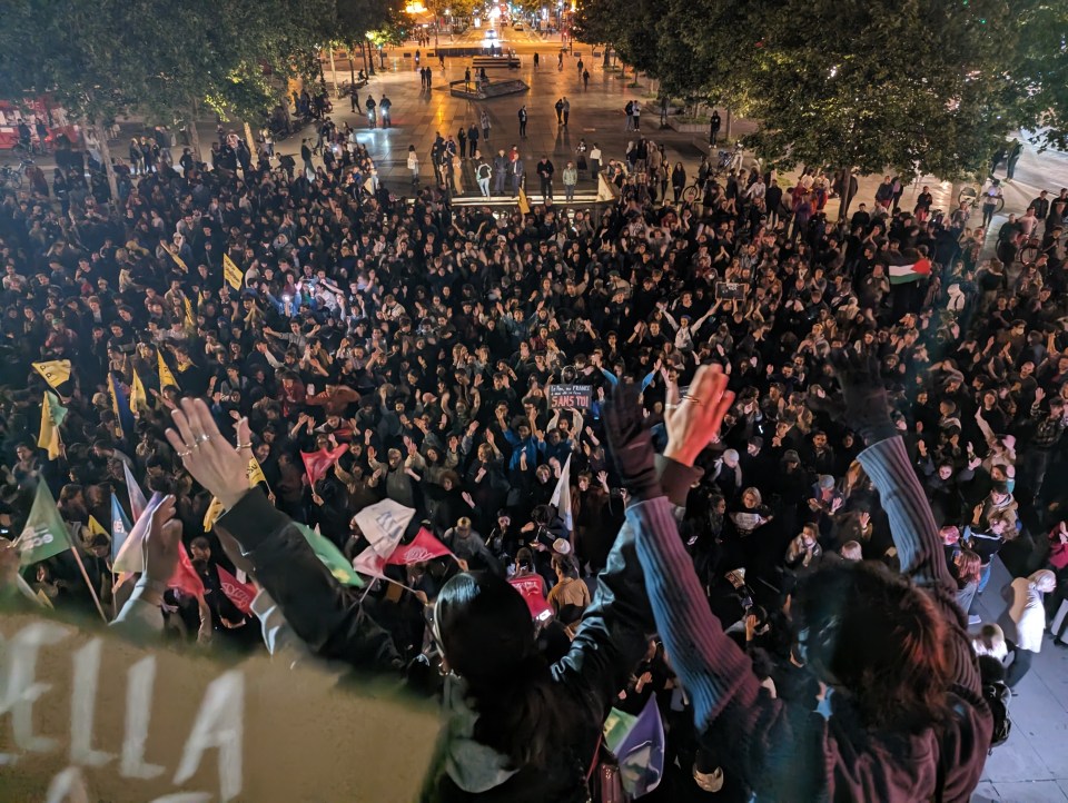 Demonstrators in Paris protesting about the rise of right-wing parties