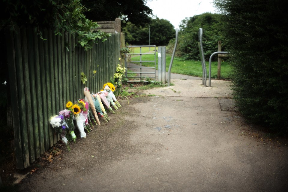 Floral tributes have been left at the scene