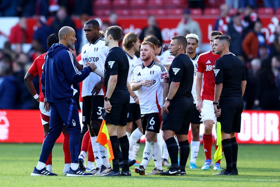 City Ground chief Nuno Espirito Santo looked dejected afterwards