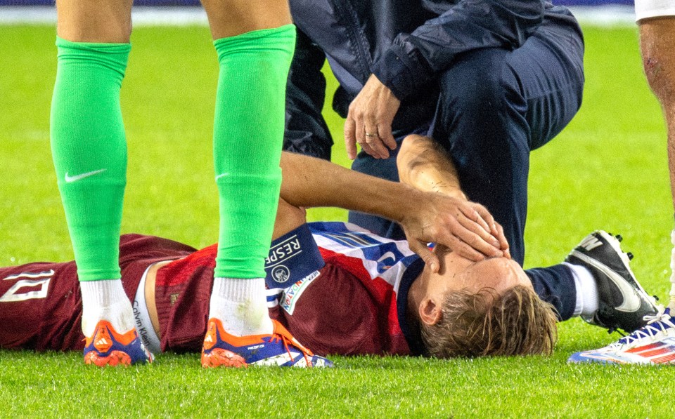 Odegaard is nursing a left ankle injury after going down against Austria last week