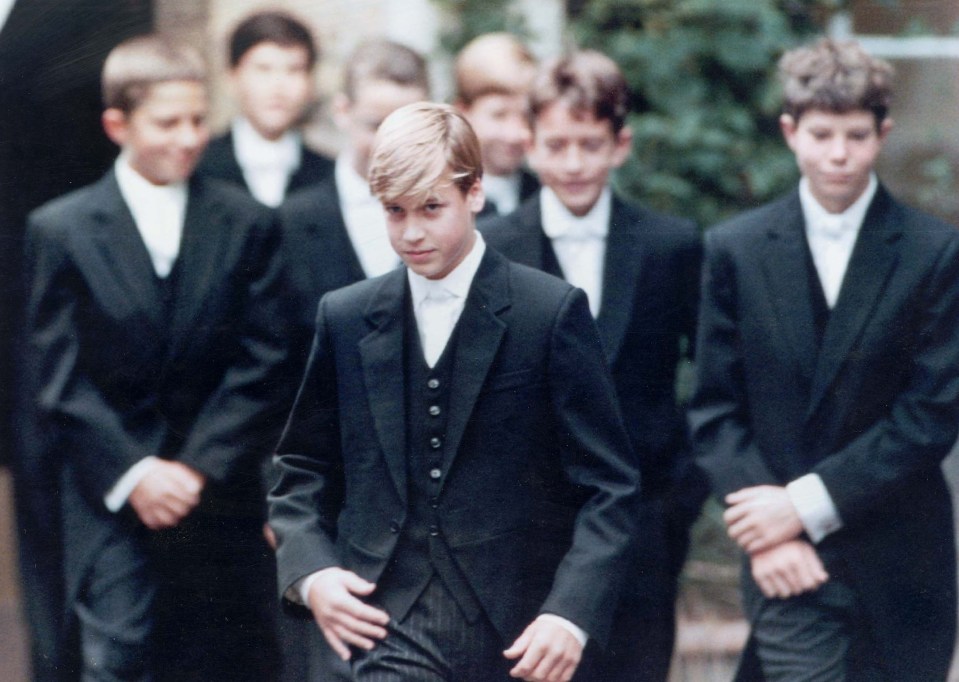 Prince William on his first day at Eton college where George is expected to go