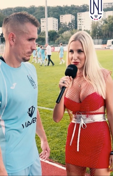 A Czech football club have hired topless model Tana Bystronova