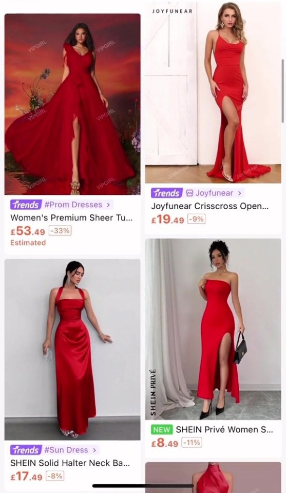 a screenshot of a women 's clothing website