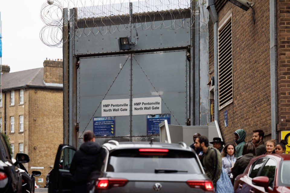 Scenes at Pentonville prison as people wait for inmates to be released