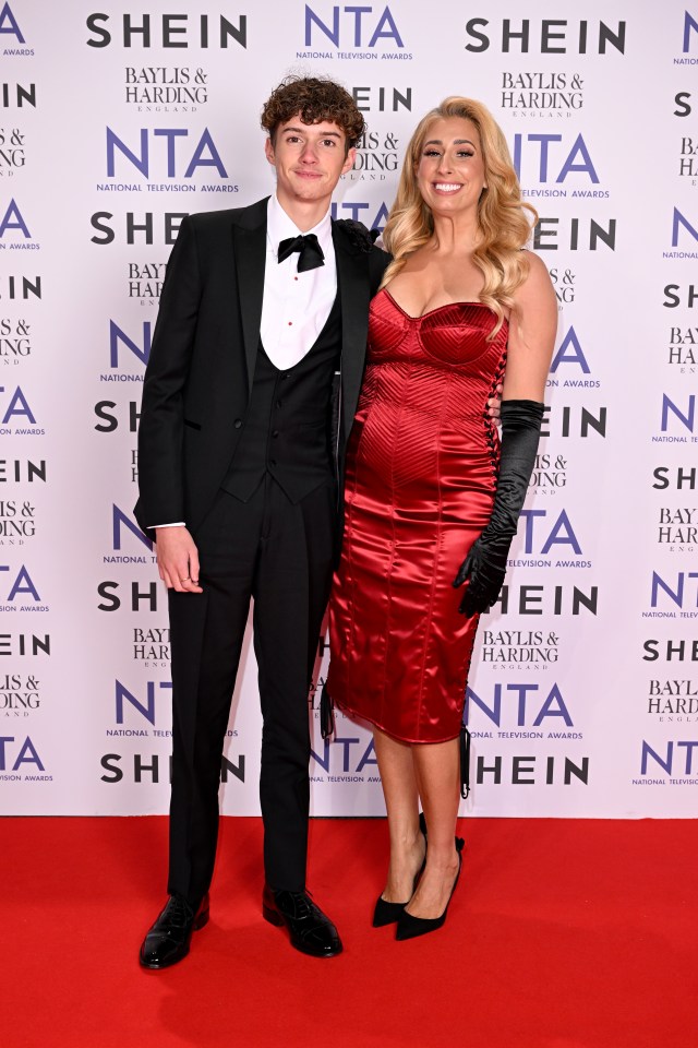 Stacey Solomon was accompanied by her son Zachary