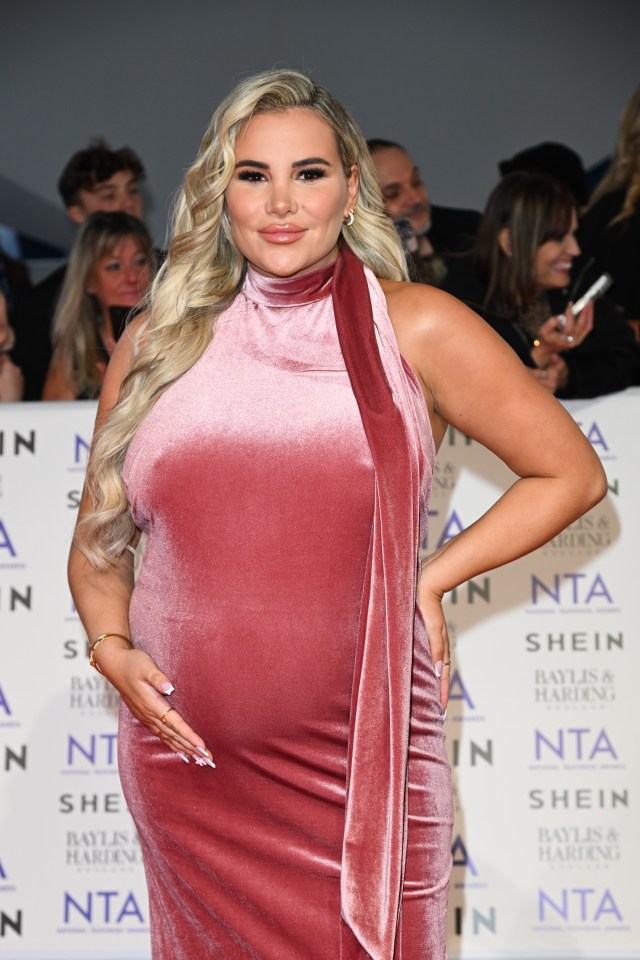 She showcased her growing bump at the NTA's earlier this week