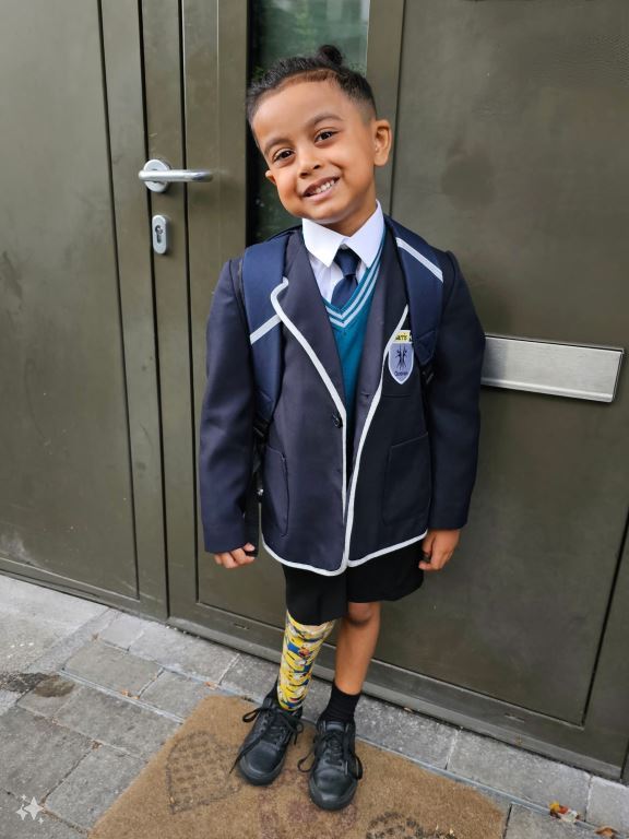 Isaac Ismail, 5, is the youngest in the UK to get a leg blade