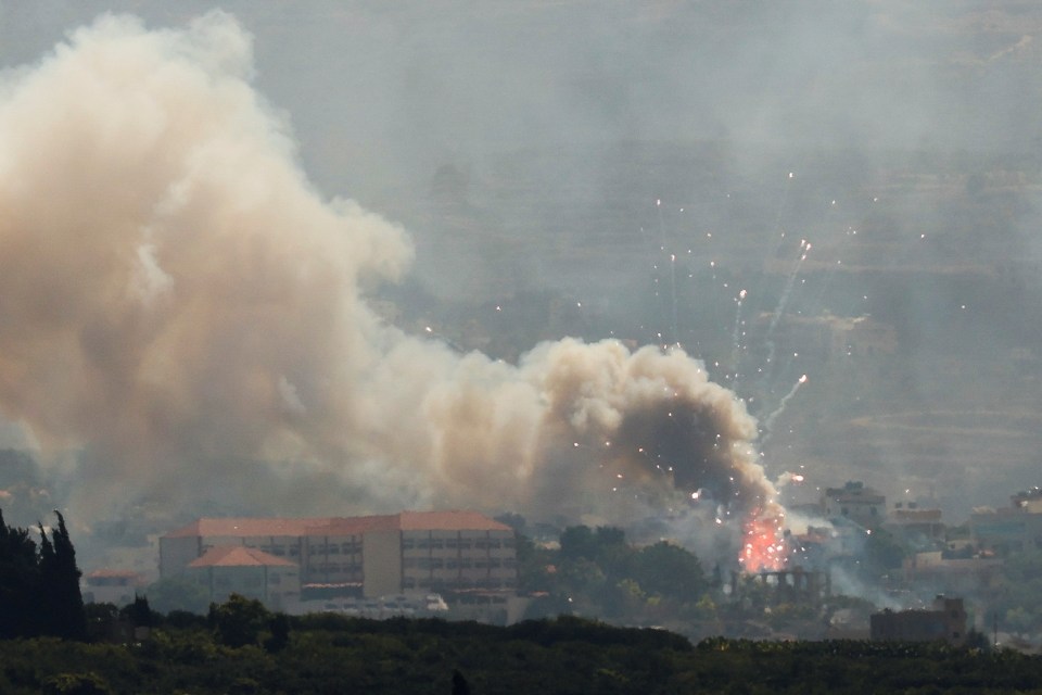 Smoke billows over southern Lebanon following Israeli strikes