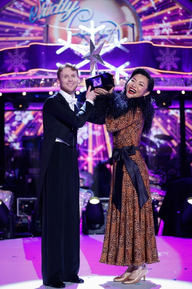 For use in UK, Ireland or Benelux countries only Undated BBC handout photo of Jamie Borthwick and Nancy Xu who have been crowned winners of the Strictly Come Dancing Christmas Special 2023. Issue date: Monday December 25, 2023. PA Photo. See PA story SHOWBIZ Strictly. Photo credit should read: Guy Levy/BBC/PA Wire NOTE TO EDITORS: Not for use more than 21 days after issue. You may use this picture without charge only for the purpose of publicising or reporting on current BBC programming, personnel or other BBC output or activity within 21 days of issue. Any use after that time MUST be cleared through BBC Picture Publicity. Please credit the image to the BBC and any named photographer or independent programme maker, as described in the caption.