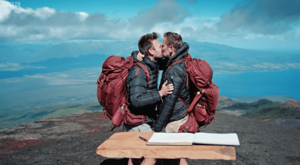 The couple had to climb a mountain to be crowned the winners