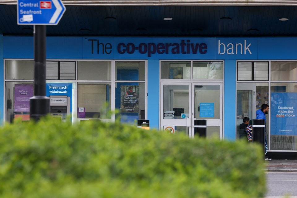 A Co-Operative Bank branch in Southend-on-Sea, UK, on Friday, April 19, 2024. Coventry Building Society has agreed to pay £780 million ($971 million) for Co-Operative Bank, the latest sign of consolidation among British lenders. Photographer: Chris Ratcliffe/Bloomberg via Getty Images