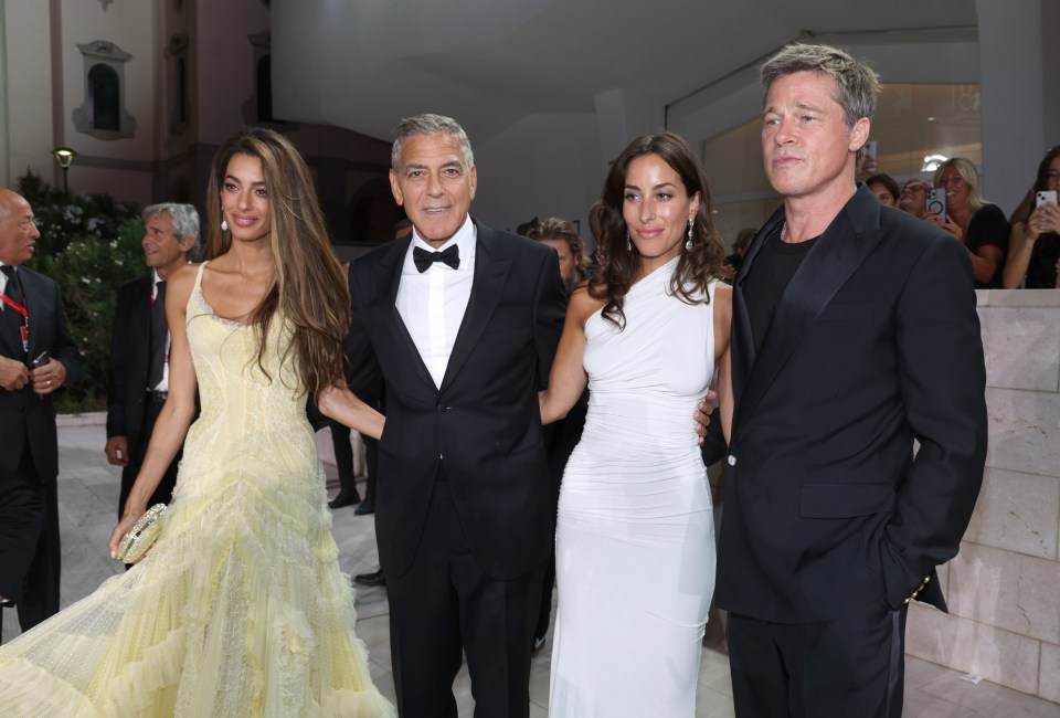 The duo were joined by Brad's close pal George Clooney and his wife Amal Clooney