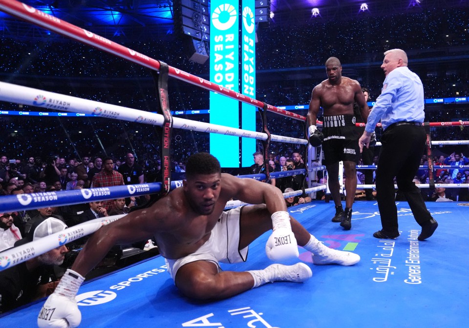 AJ was knocked to the canvas four times in the devastating Wembley loss